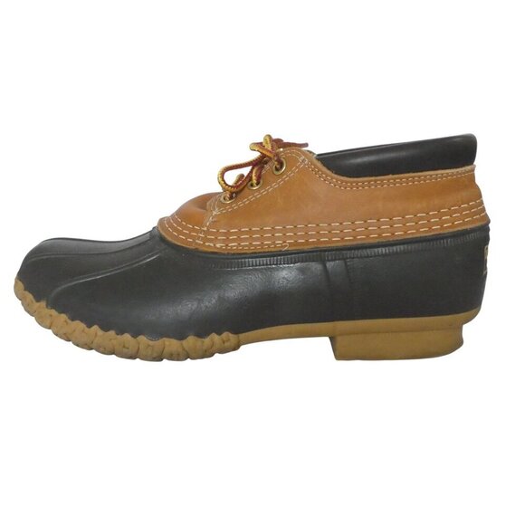 LL Bean Blue Brown Unlined Waterproof Gumshoe Sole Duck Boots Womens 10 Narrow - Picture 4 of 13